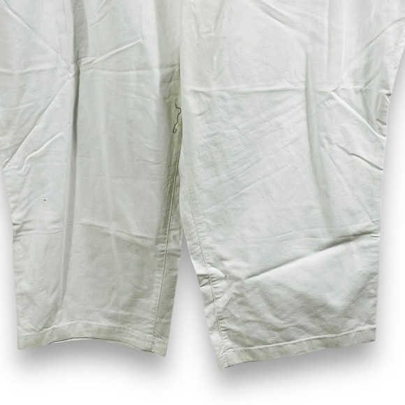 L.L. Bean White Canvas Crop Pants Elastic Waist 24W NWT - Picture 6 of 11